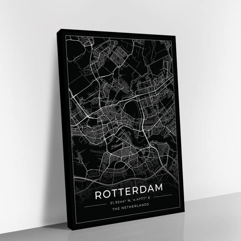 Rotterdam Map | Canvas schilderij of glas schilderij kopen ...