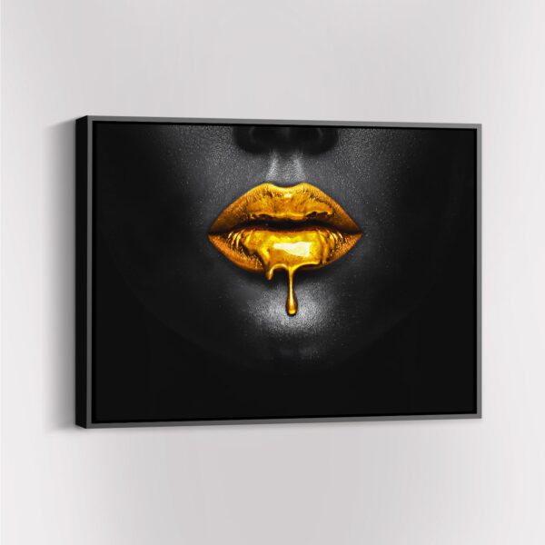 golden lips schilderij