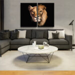 canvas lion lioness room